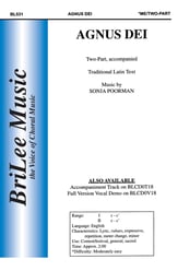 Agnus Dei Two-Part choral sheet music cover